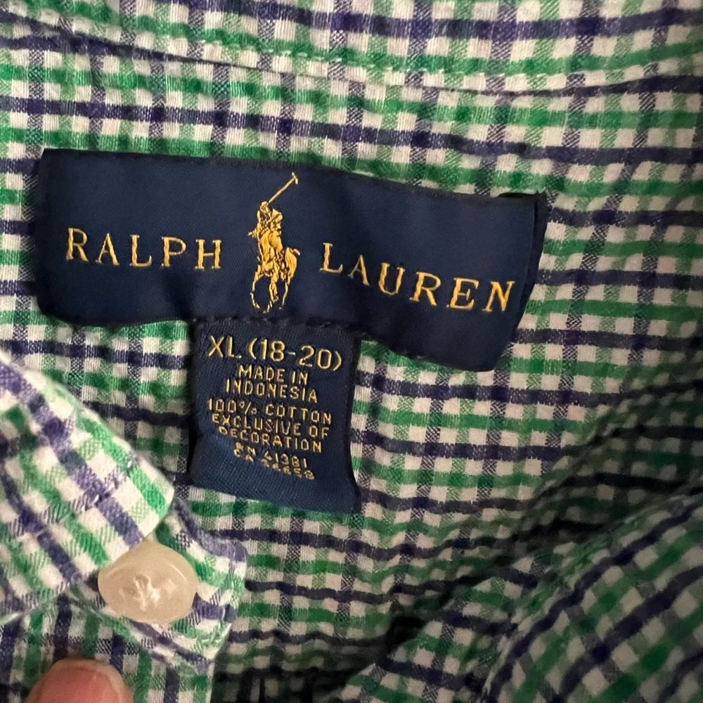 Ralph Lauren Plaid 18/20 Boys‎ Short Sleeve Button Down Shirt XL